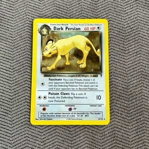 Dark Persian 2002 cat Pokémon card